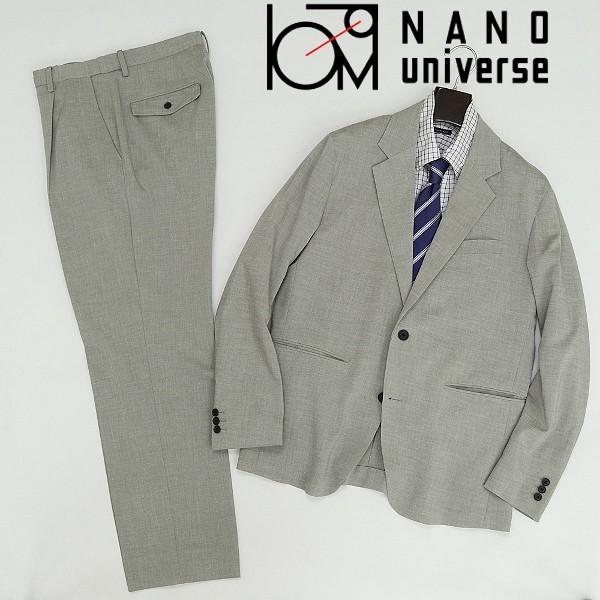 ◆LB.03 Section NANO universe ナノユニバース リネン混 ストレッチ 2釦 スーツ セットアップ M拍卖