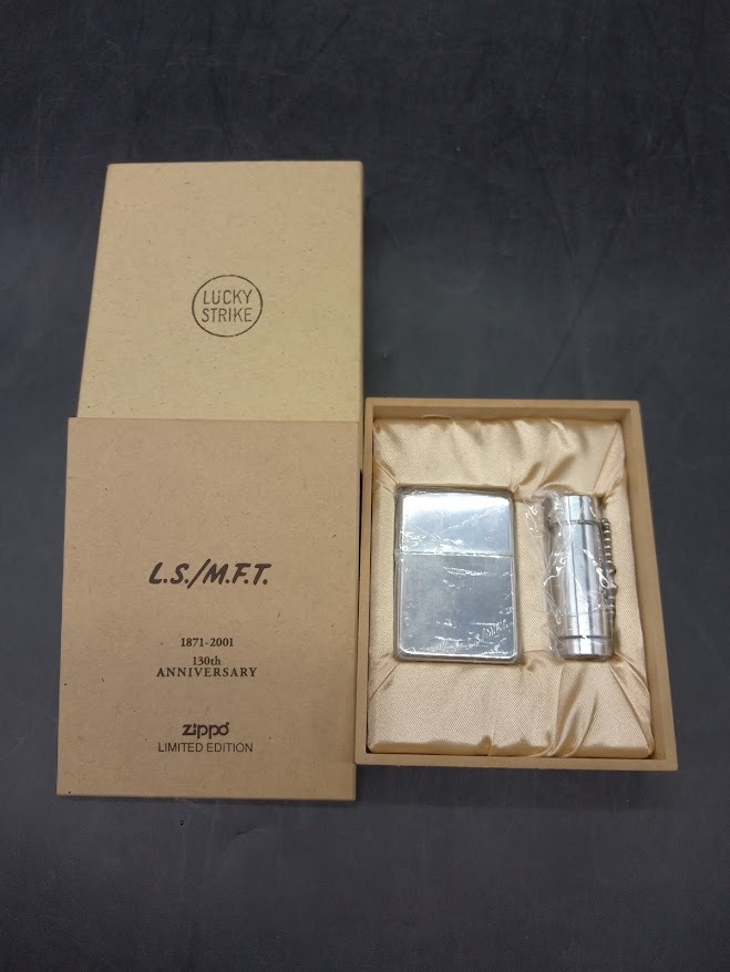 ▽ Zippo LUCKY STRIKE オイルライター / ラッキーストライク L.S./M.F.T. 130周年記念限定 ジッポー 木箱付き拍卖