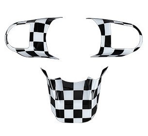 デザイン性UP♪ BMW MINI チェッカー ステアリングスイッチ カバー ミニ F57 クーパー クーパーS コンバーチブル拍卖