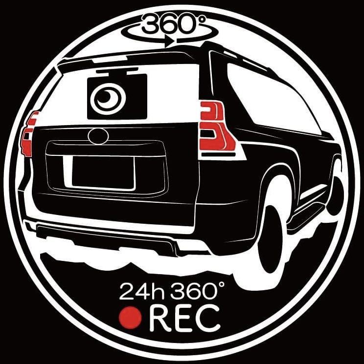 カラー変更可能 ブラック ランドクルーザープラド 150系後期 ドラレコ ドライブレコーダー ステッカー 360°拍卖