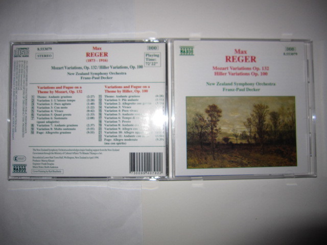 レーガー:モーツァルト変奏曲/ヒラー変奏曲 フランツ・ポール・デッカー,ニュージーランド交響楽団 NAXOS拍卖