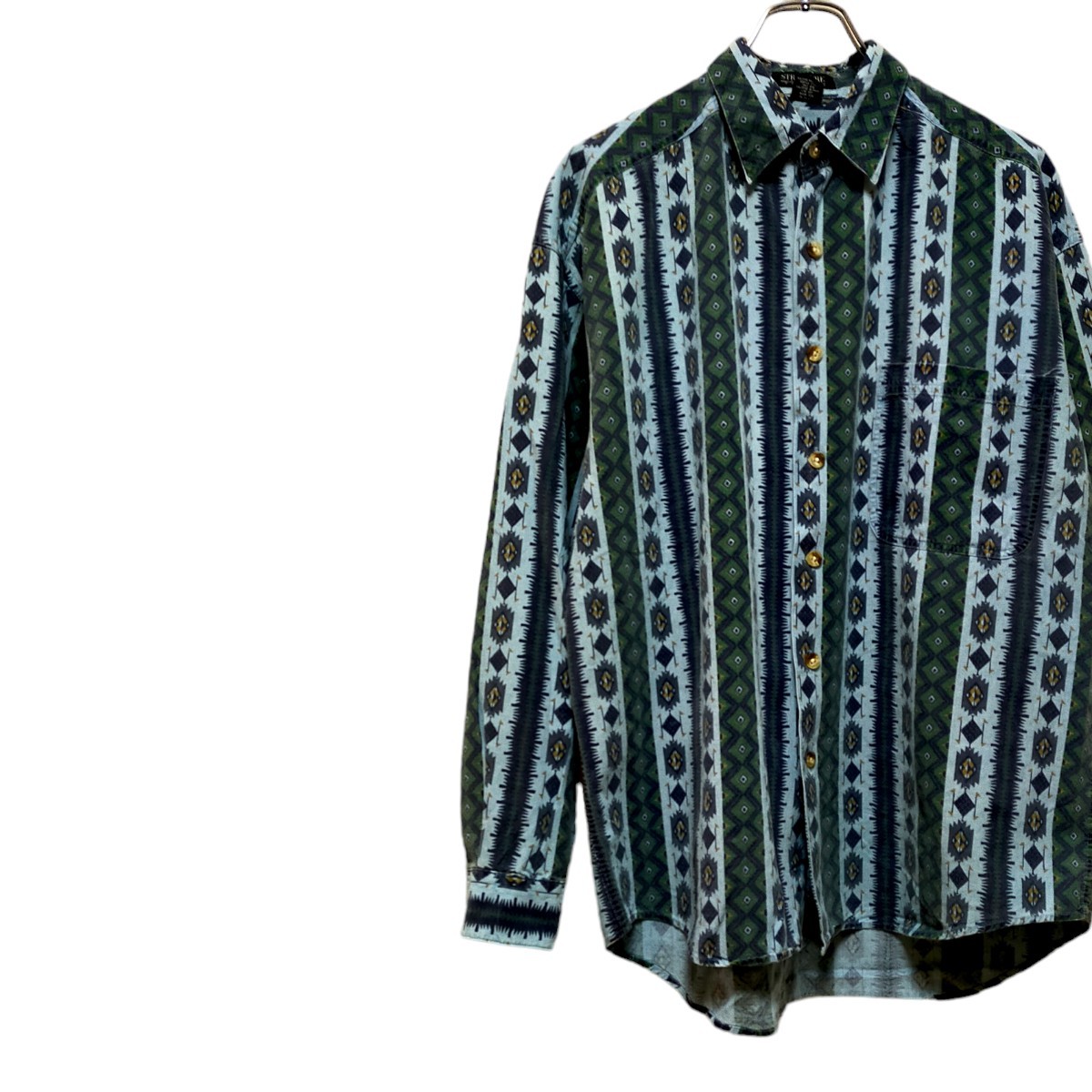 古着 structure 長袖シャツ チマヨ柄 総柄 ヴィンテージ 80s 90s拍卖