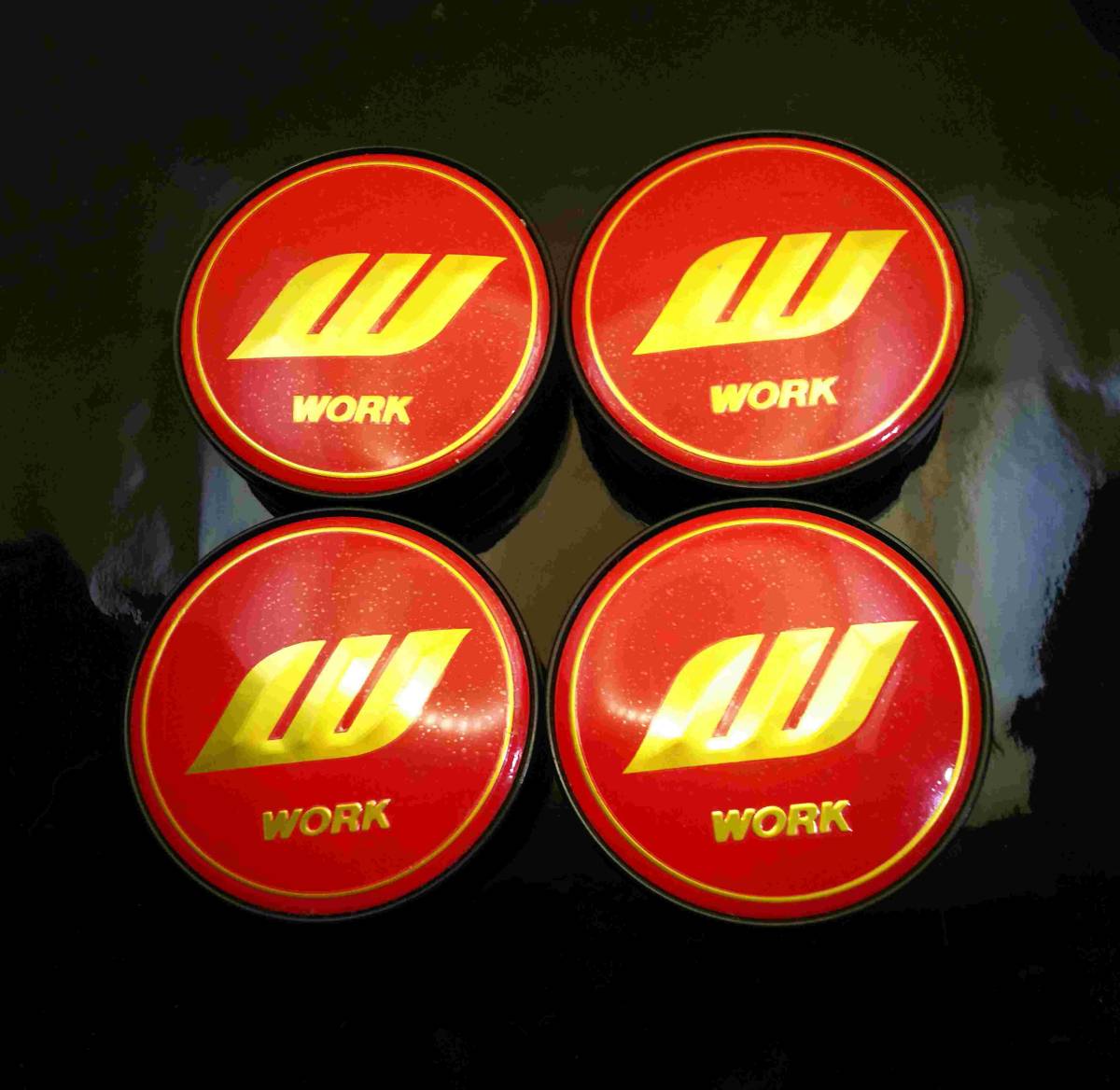 WORK 60mm 赤金 ホイールキャップ 4コ インプレッサ フォレスター レガシィ レヴォーグ WRX XV BRZ サンバー ステラ エクシーガ R2拍卖