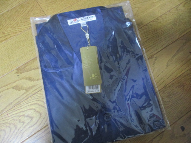 未使用 男性サテンシルク100%パジャマ 紺 L 身長165cm-170cm相当拍卖