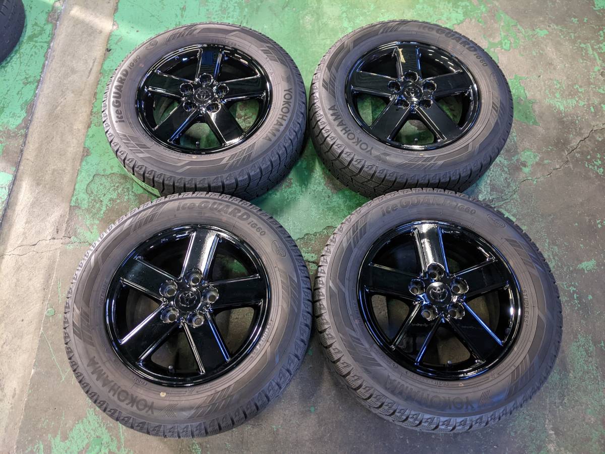 来店受け渡し歓迎♪195/65R15【トヨタ純正 ヴォクシー ノア エスクァイア適合サイズ】グロスブラックカスタム スタッドレスセット拍卖