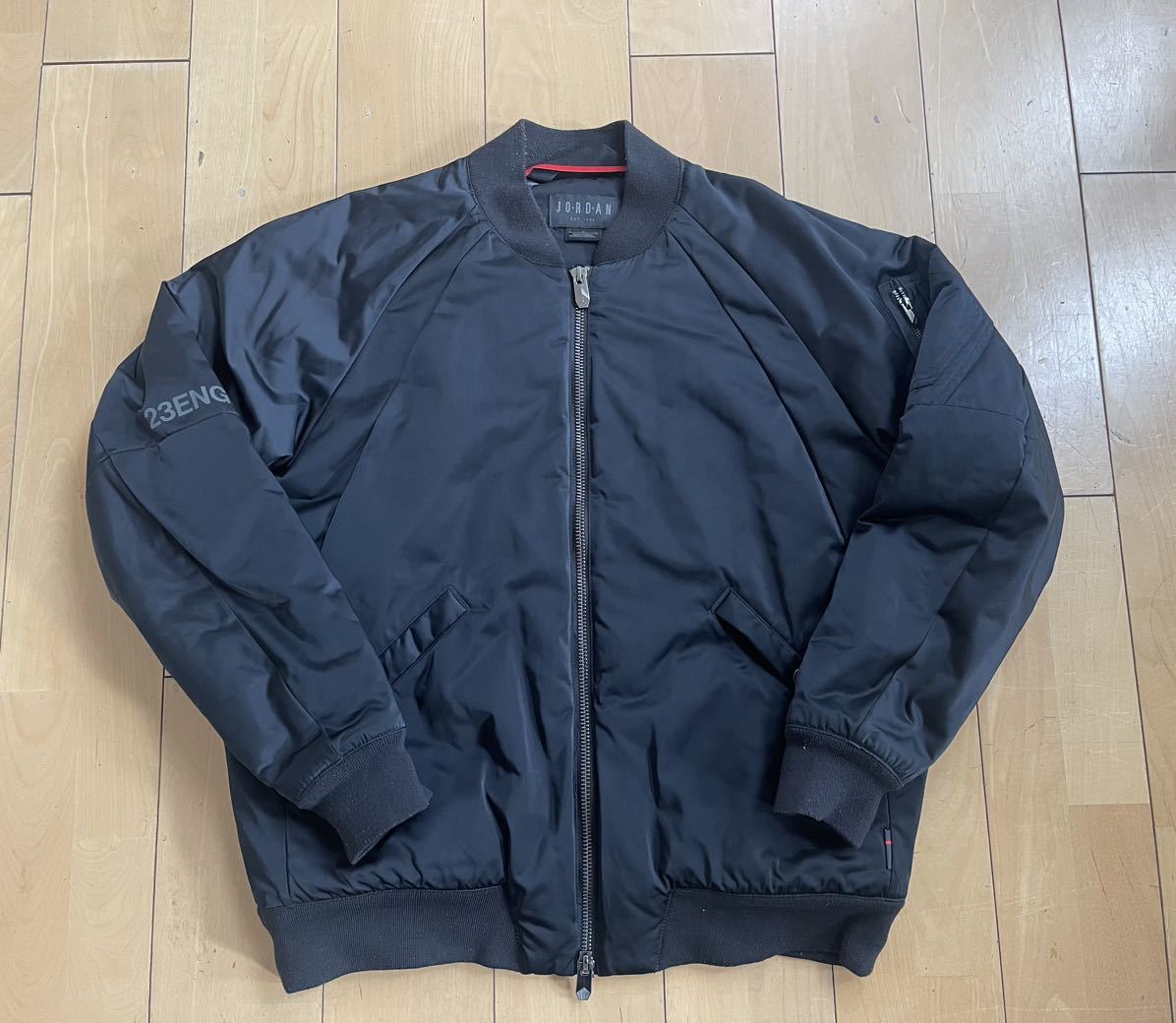 NIKE JORDAN 23 ENGINEERED 18aw ジョーダン ジャンプマン エンジニアード MA-1 フライトJKT BK L USED拍卖