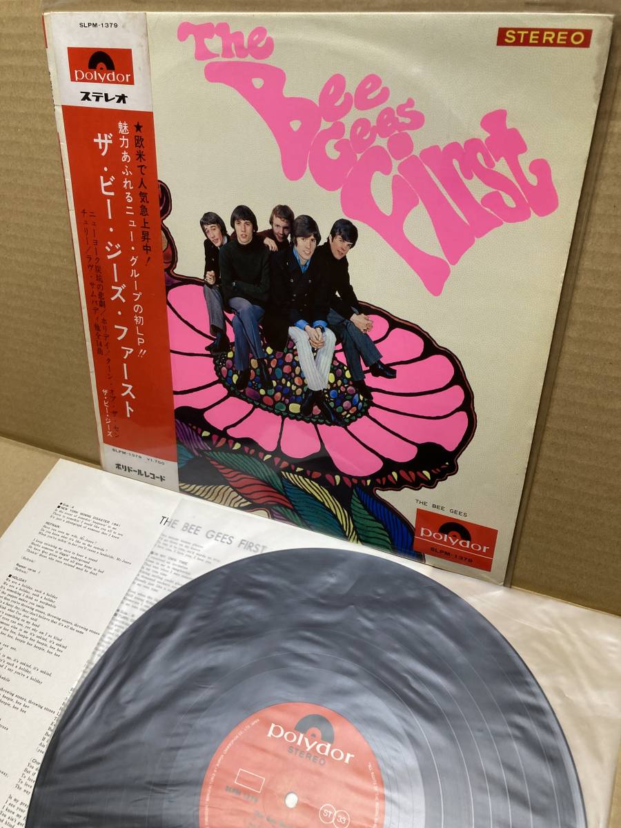 帯付LP!ザ・ビー・ジーズ・ファースト THE BEE GEES 1ST Polydor SLPM-1379 ペラジャケ グラモ CUCUMBER CASTLE FIRST 1968 JAPAN OBI拍卖