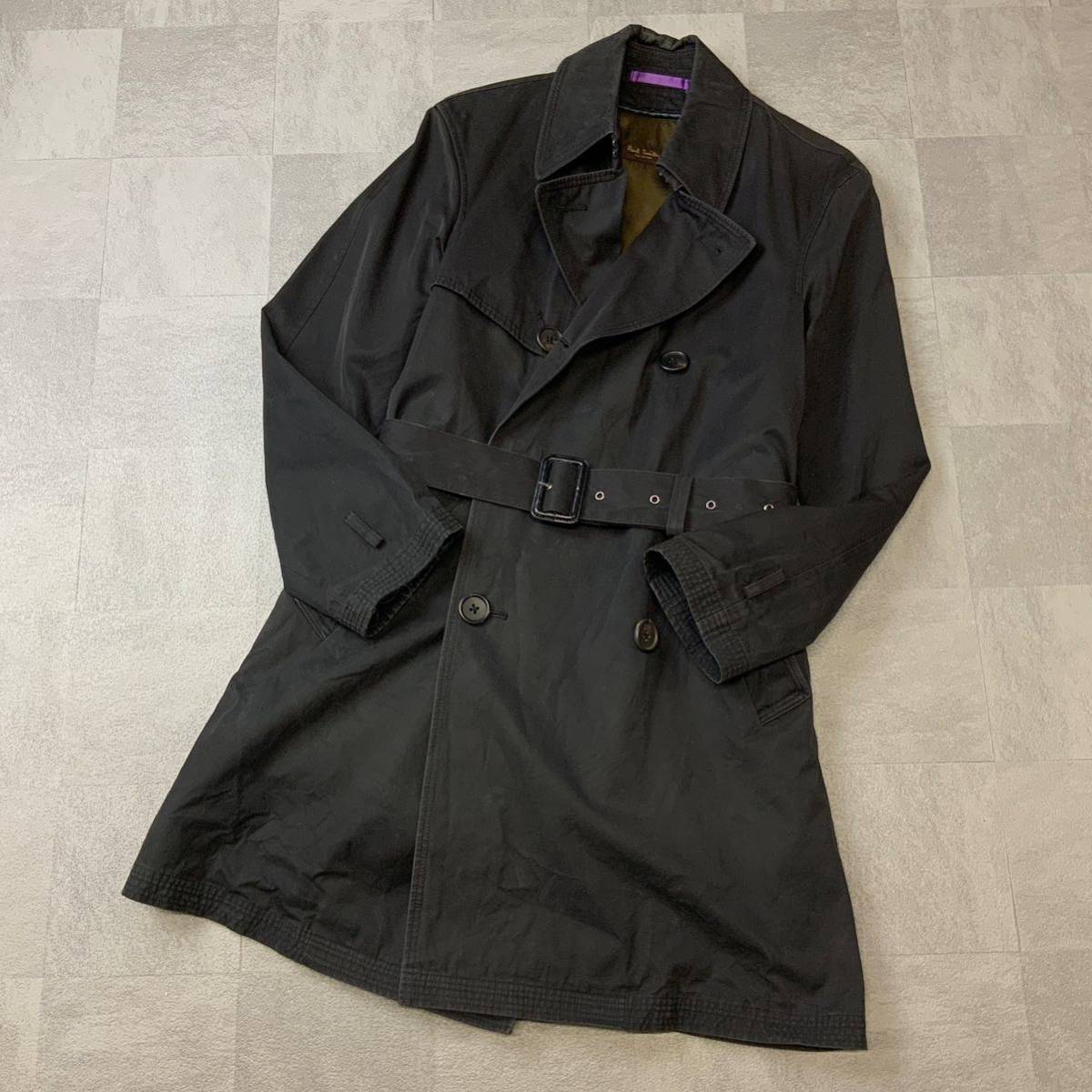 【高級ライン】Paul Smith collection ポールスミスコレクション ライナー付 トレンチコート メンズ Sサイズ ブラック拍卖
