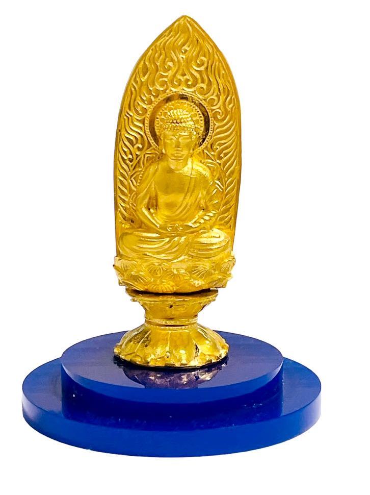 ☆K24純金 人間国宝 安藤薩雄作 聖観世音菩薩坐像☆拍卖