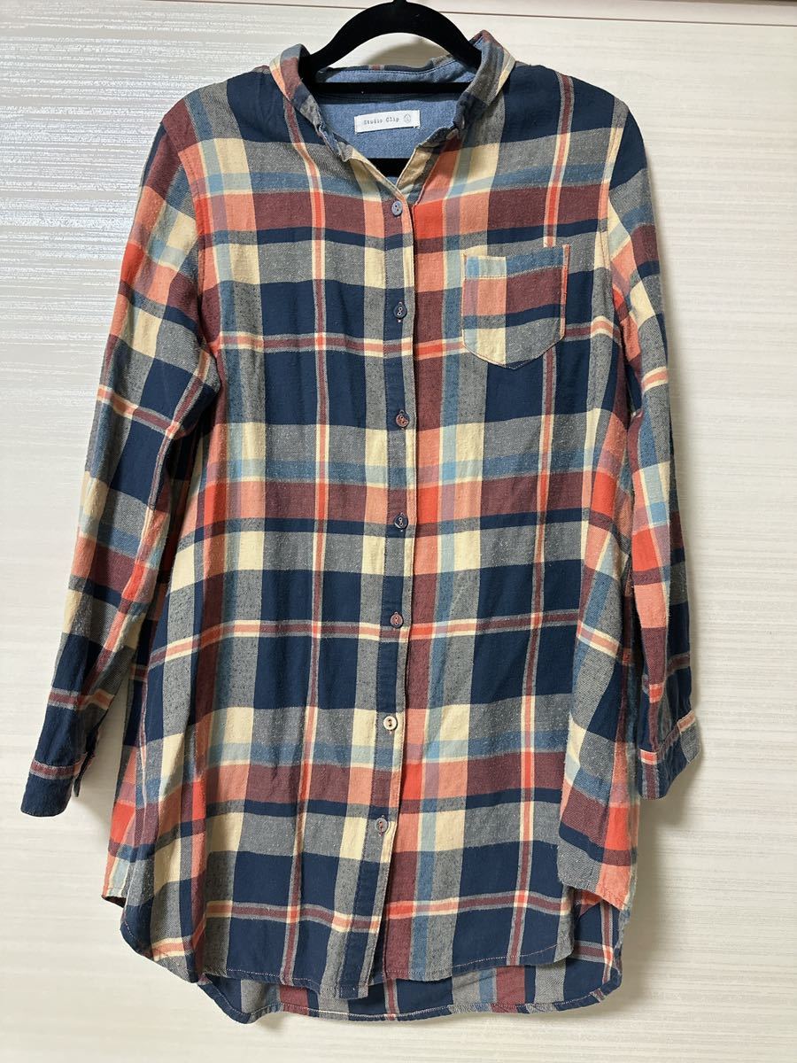 スタジオクリップ チェックシャツ F シャツワンピ レトロ拍卖