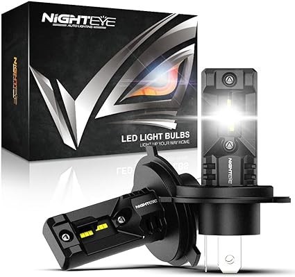 『純正バルブと同形状!』NIGHTEYE h4 led ヘッドライト 新基準車検対応 ファンレス hi/lo 爆光 20W*2 6拍卖