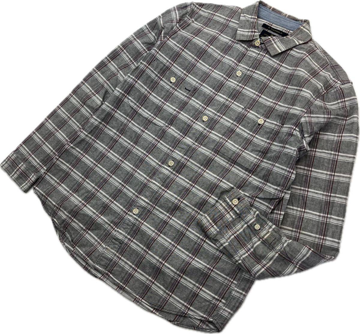 R.NEWBOLD ☆ チェック グレー パープル 長袖 シャツ ワークシャツ M アメカジ アウトドア ストリート 古着 アールニューボールド■S2819拍卖