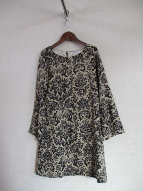 pastelmaamパステルマムベージュ×青柄入ワンピース(USED)120218②)拍卖