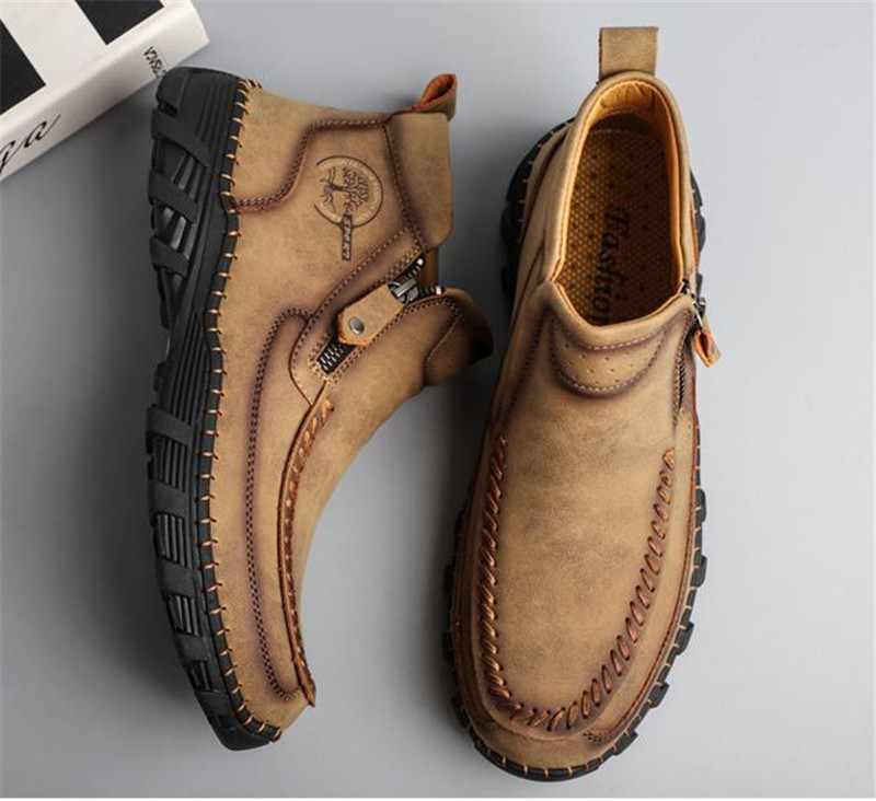 ショートブーツ スニーカー スリッポン マーティンブーツ 新品☆メンズ ドライビングシューズ【3005】カーキ【24cm-29cm選択】拍卖