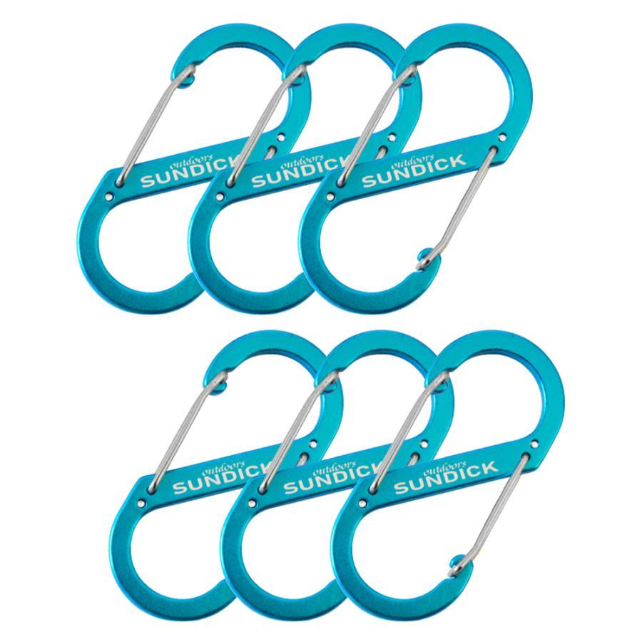 S型カラビナ 6個セット カンフック 8字 S字 アルミ合金製 全長88mm 耐荷重15kg ダブルカラビナ ブルー LP-SDKS888S6拍卖
