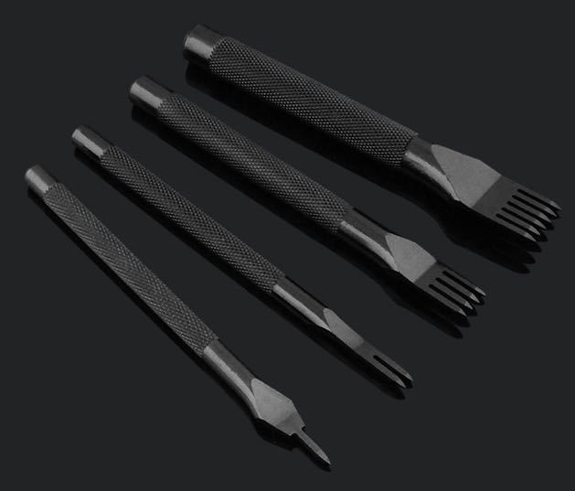 3mm 菱目打ち レザークラフト 革細工 工作 4本セット ハンドメイド 用 金具 拍卖