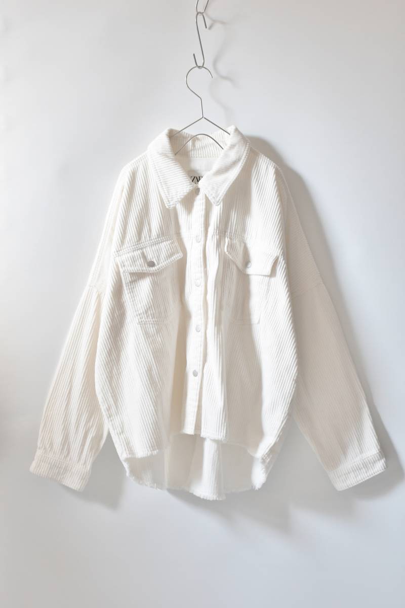 ZARA:フレイド コーデュロイジャケット/コットン/マシンウォッシュ/ザラ/サイズL拍卖