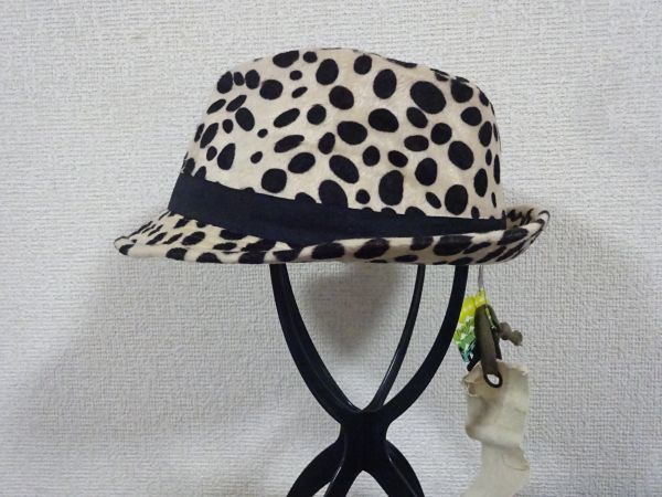 : CHRISTYS : レディース・ガールズ 中折れハット サイズ57cm〜59cm キャップ 帽子 タグ付 豹柄拍卖