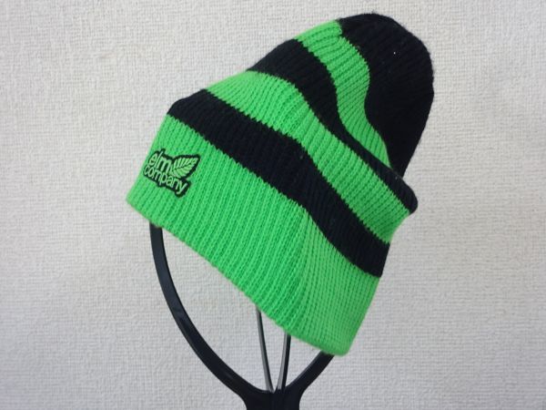 ↓ elm company ↓ メンズ・ボーイズ 緑色帽子 編み込みニット帽 サイズ57cm〜59cm キャップ 帽子拍卖
