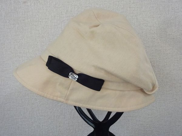 ↑ 関西ファッション ↓ レディース・婦人用 クロッチェ ベージュ色 サイズ57・5cm キャップ 帽子 ハット拍卖