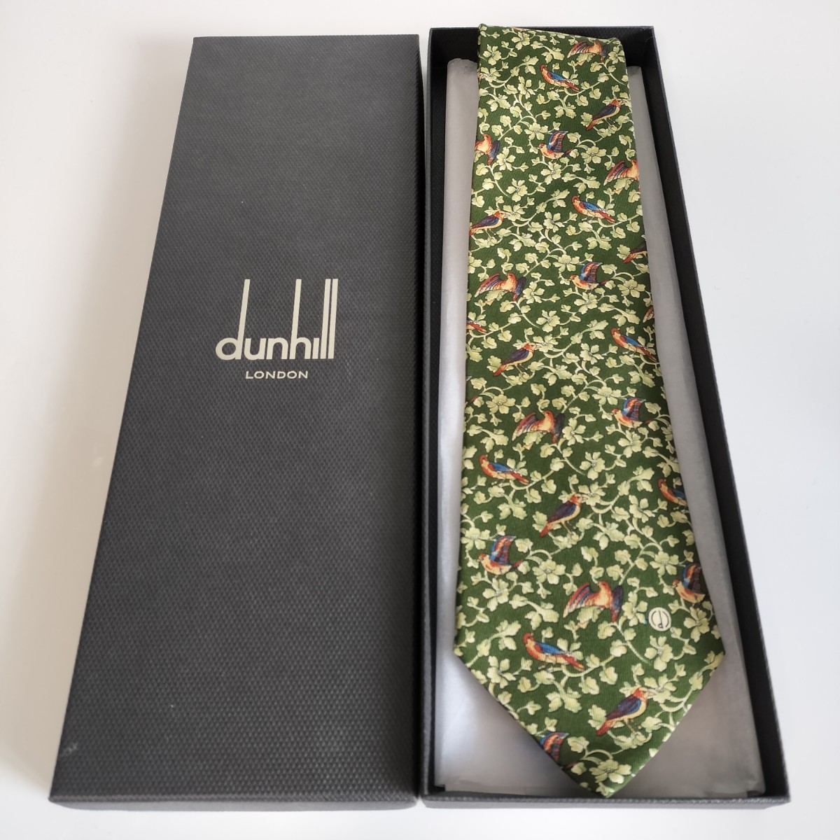 ダンヒル(Dunhill)緑葉鳥Dロゴネクタイ 拍卖