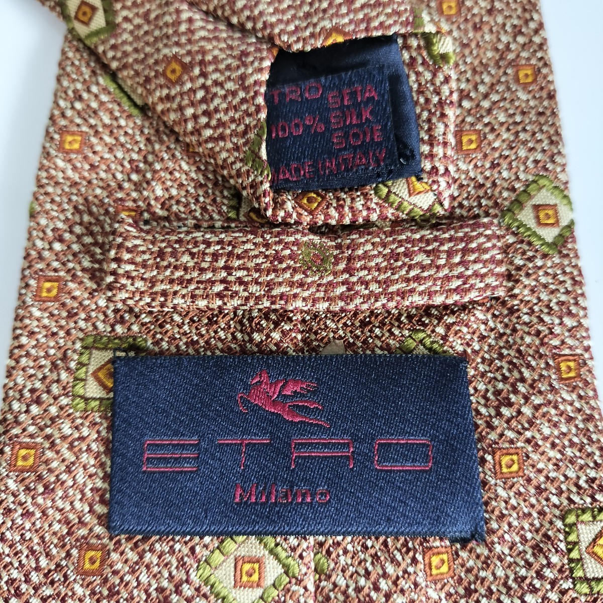 エトロ(ETRO)ブラウン四角ドットネクタイ拍卖