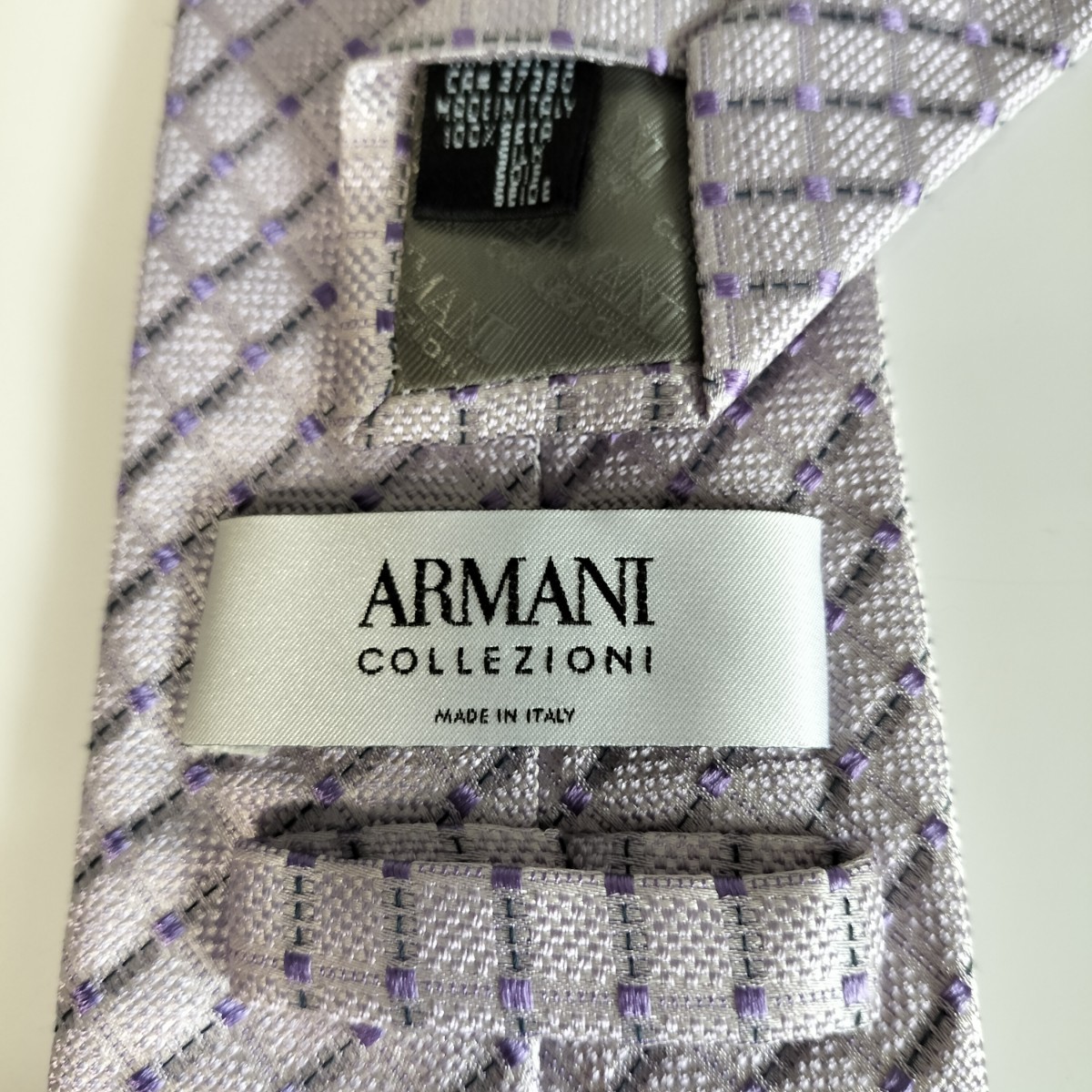 ARMANI COLLEZIONI(アルマーニコレツォーニ)紫格子柄チェックネクタイ拍卖