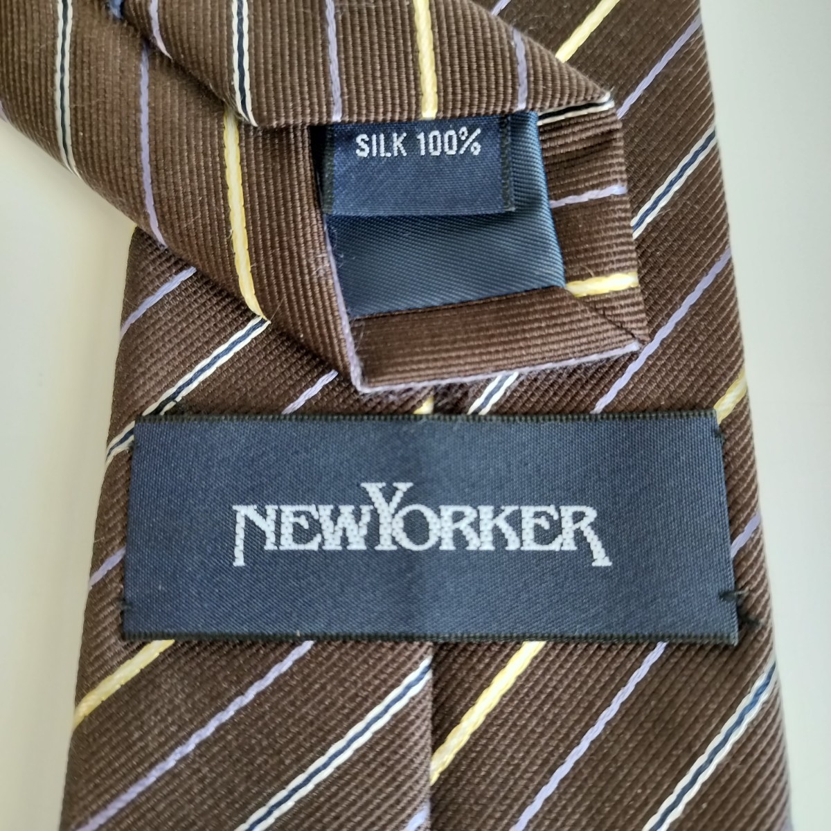 ニューヨーカー(NEWYORKER)茶色ストライプネクタイ拍卖