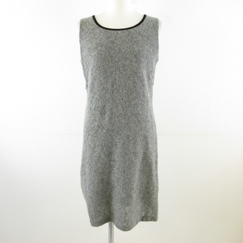 クイーンズコート QUEENS COURT ワンピース ノースリーブ ひざ丈 グレー 2 *T664 レディース拍卖