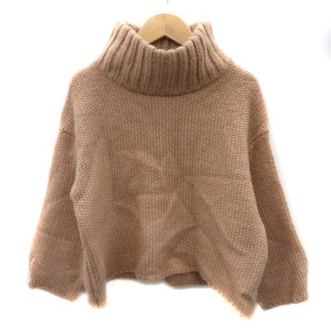 スピック&スパン Spick&Span ニット セーター 七分袖 ハイネック 無地 ウール混 ベージュ /YK36 レディース拍卖