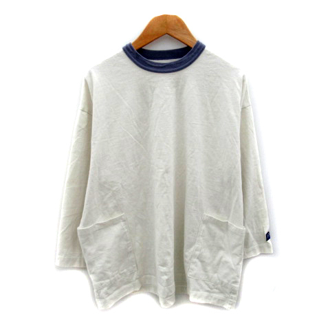 シップス SHIPS any カットソー 長袖 クルーネック 無地 オーバーサイズ S オフホワイト /SY41 レディース拍卖