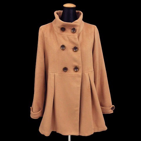 179/WG NICOLE CLUB ニコルクラブ コート 長袖 Aライン ウール混 ピンクベージュ 38 レディース拍卖