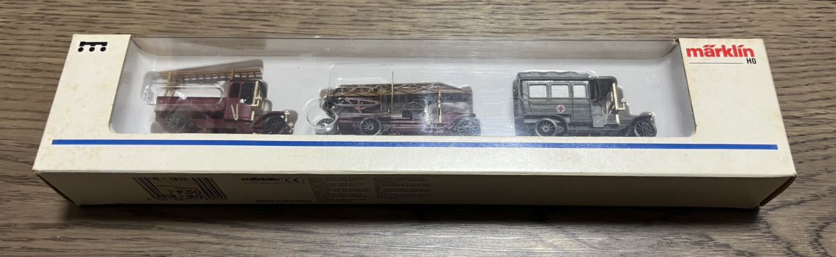メルクリン HO 1890 消防 自動 車 アンティーク 3台 セット ジオラマ ストラクチャー 外国 海外 型 車両拍卖