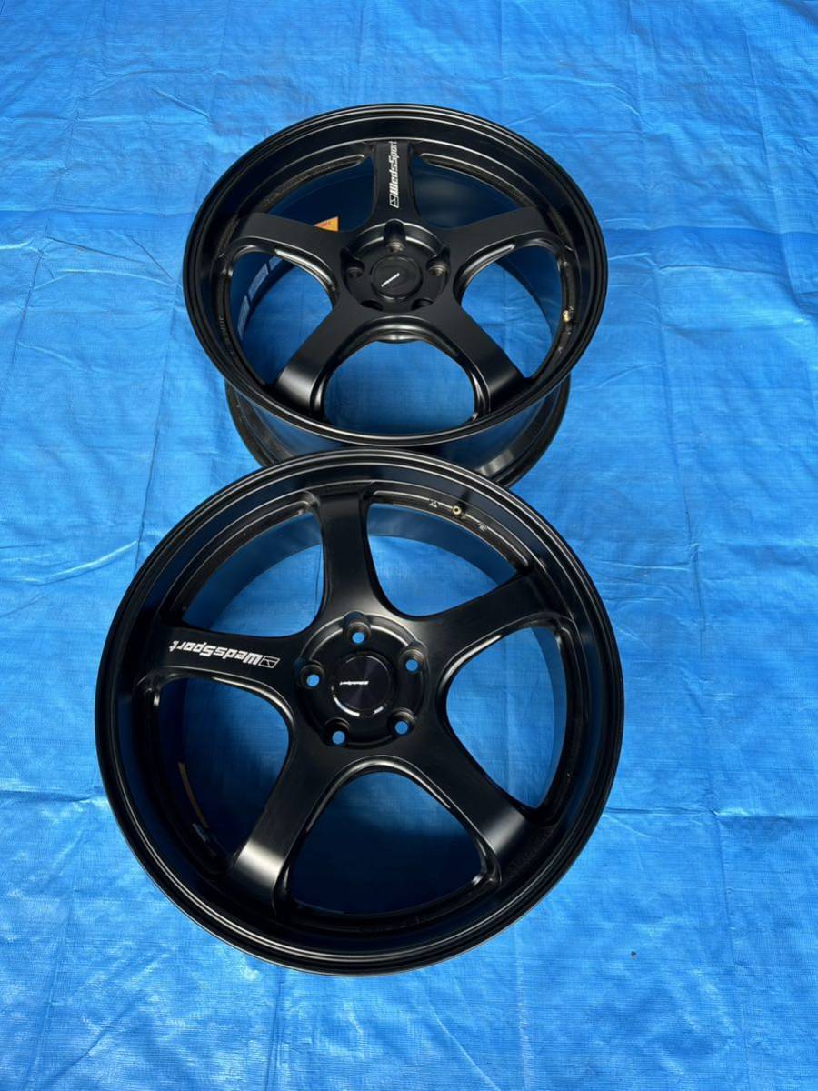 WEDS ウェッズ スポーツ WedsSport 19インチ8J オフセット45 5H 5穴PCD114.3 中古アルミ ホイール2本 美品 レア 希少 深リム拍卖