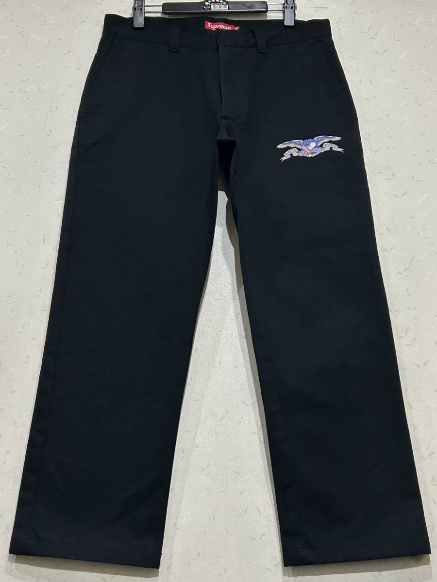 ※Supreme シュプリーム ANTI HERO アンチヒーロー ワークチノパンツ ブラック 30 BJBD.A拍卖