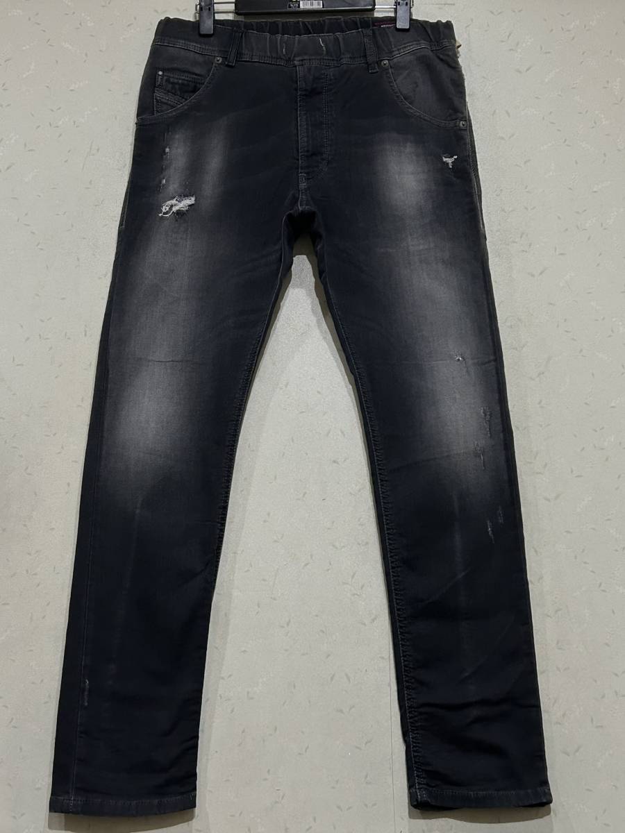 ※DIESEL ディーゼル KROOLEY-NE ストレッチ ジョグ ジョガースウェット パンツ ブラック チュニジア製 30 BJBD.A拍卖