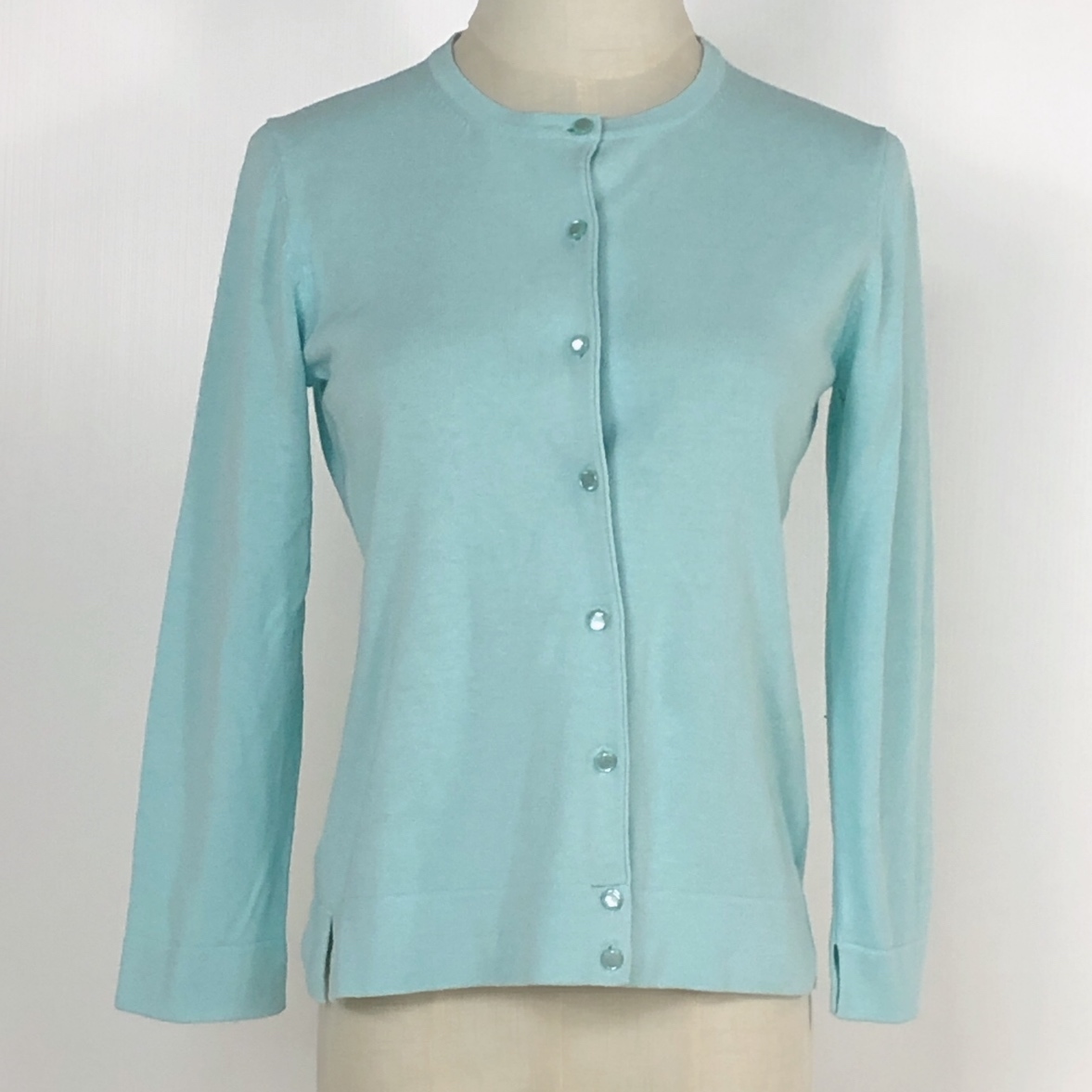 Y0447 UNIQLO ユニクロ レディース トップス カーディガン 長袖 薄手 Sサイズ 水色 パステル 無地 綿 春 シンプルデイリーカジュアル 拍卖