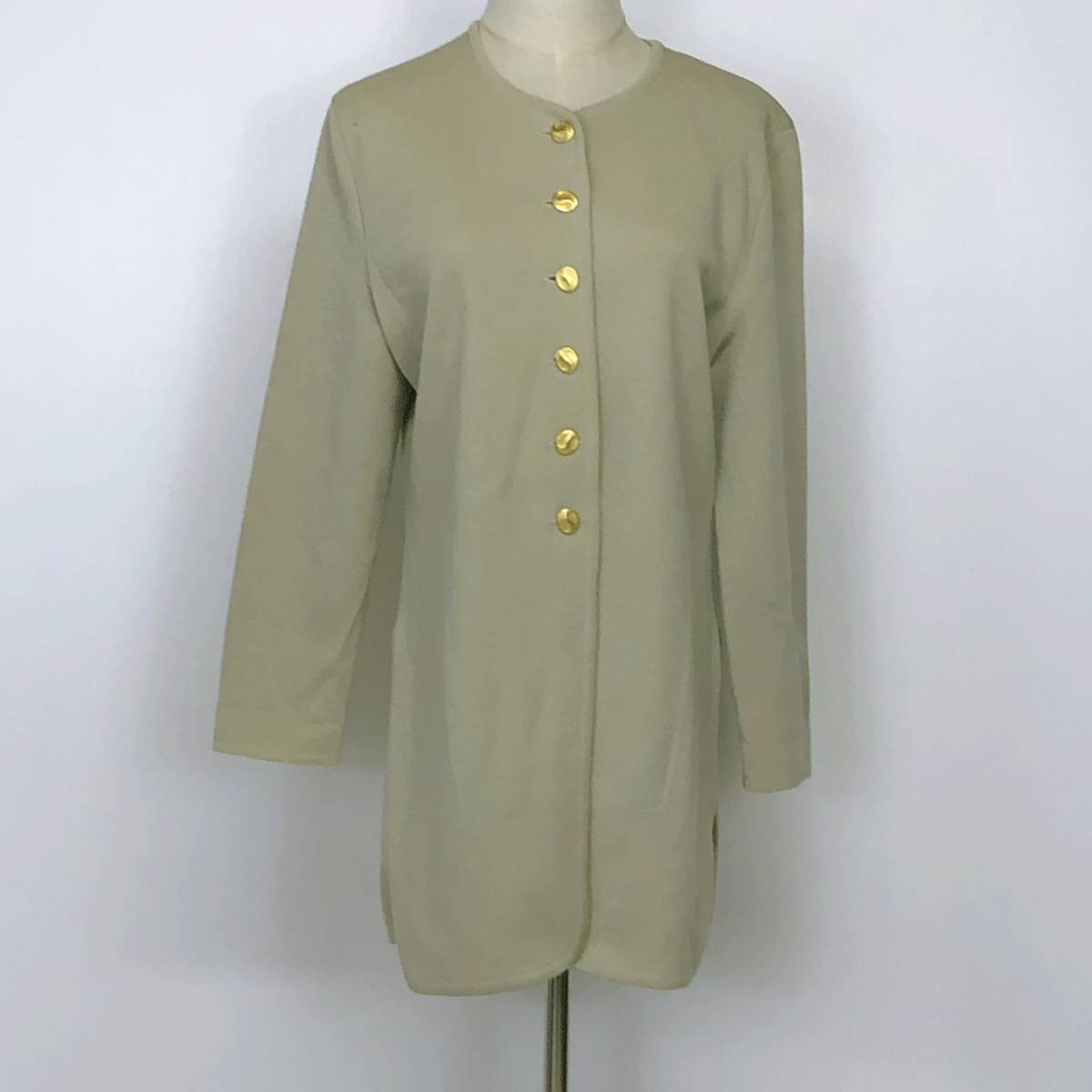 Y0517 CORDIER コルディア レディース アウター ジャケット 長袖 40サイズ Mサイズ ベージュ 毛100% シンプル エレガント フォーマル 拍卖