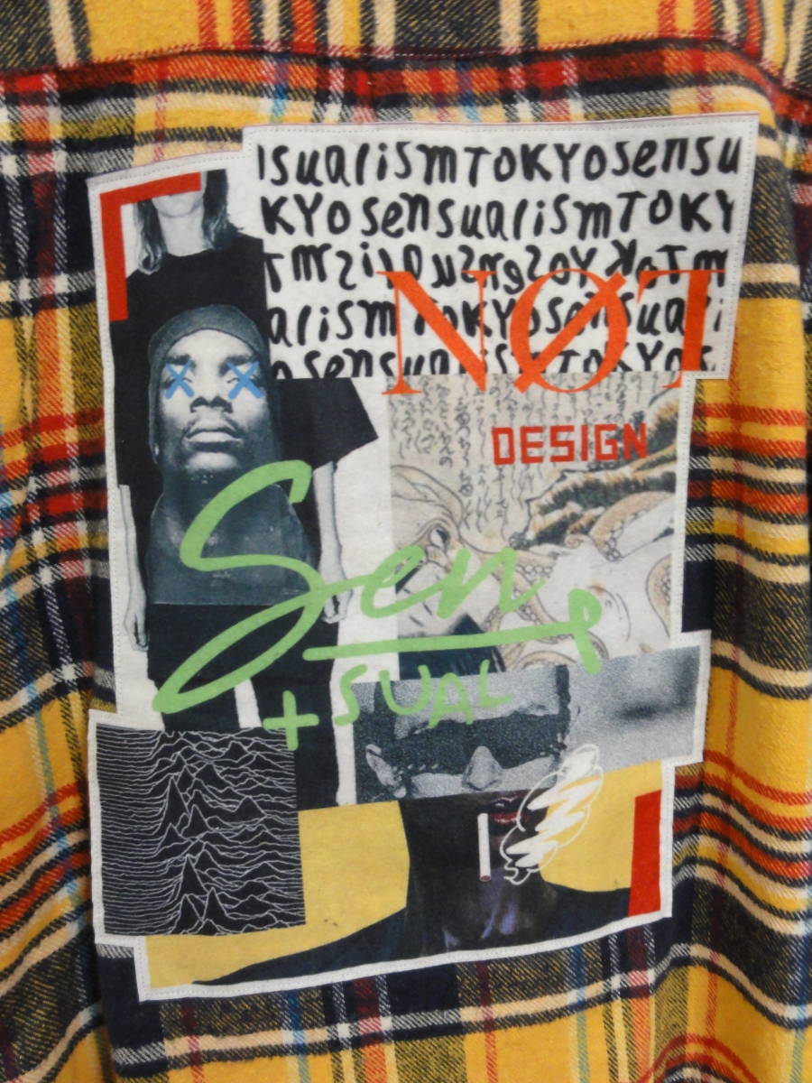 格安レア・新進ストリート系東京ブランド SENSUALISM(センシュアルイズム・sexual+sense)・HIPHOP系デザイン格子柄ワークシャツ系 M~L位拍卖