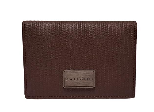 ブルガリ カードケース ブラック メンズ ミレリゲ 名刺入れ 定期入れ パスケース BVLGARI ブラウン 茶色 【中古】拍卖
