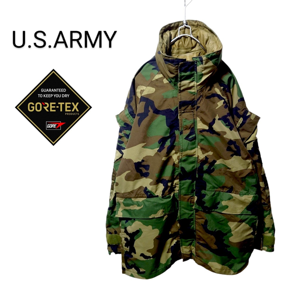 【U.S.ARMY】迷彩 カモ ECWCS GORE-TEXパーカー A1663拍卖
