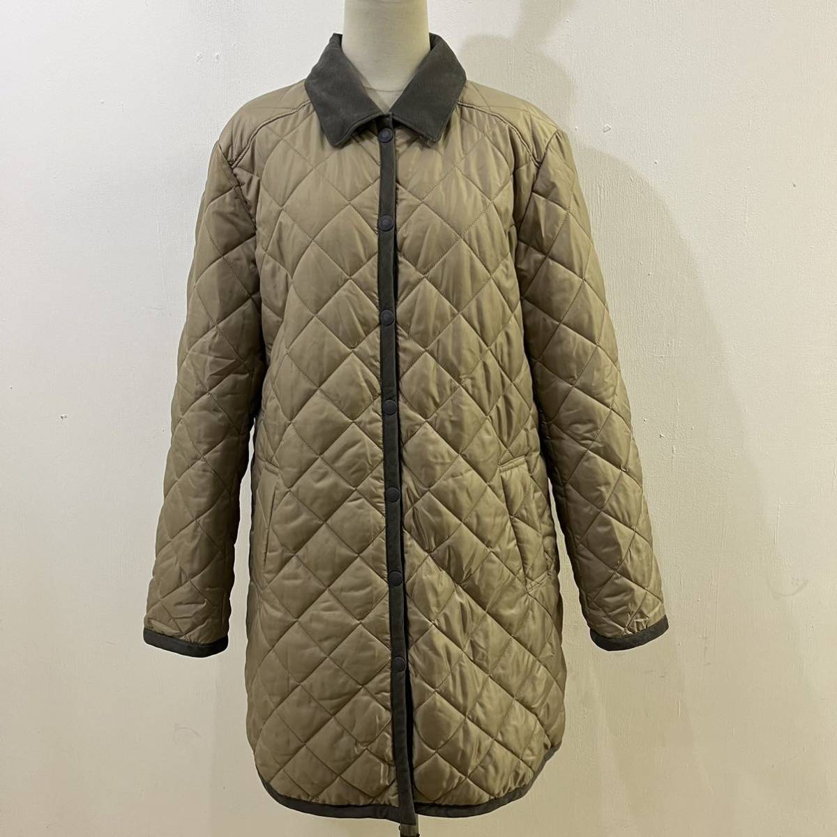 crocodile キルティングコート ロングコート 中綿コート コーデュロイ切り替え 総柄裏地 防寒 上質 クロコダイル【送料一律/同梱可能】A拍卖