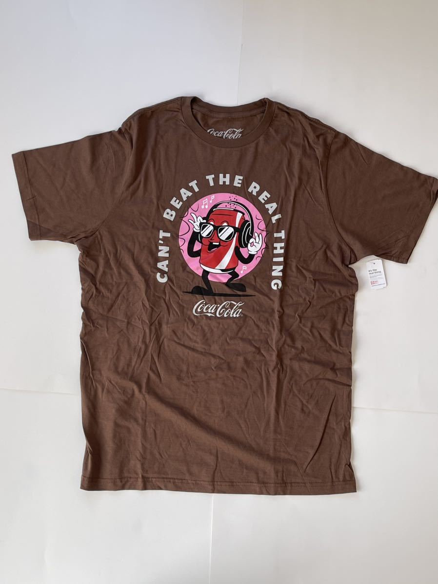 コカ・コーラ 新品 Tシャツ Tシャツ Lサイズ ブラウン COCA・COLA クイックポスト 半袖Tシャツ コーラ 直輸入拍卖