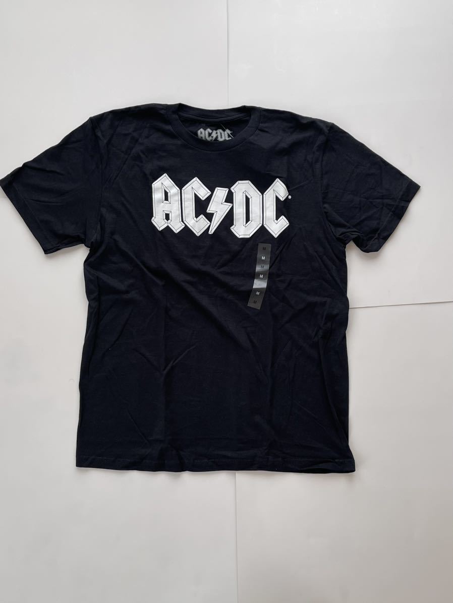 AC/DC Tシャツ 新品 Mサイズ ブラック 半袖 半袖Tシャツ 直輸入 エーシーディーシー バンドTシャツ バンT ACDC拍卖