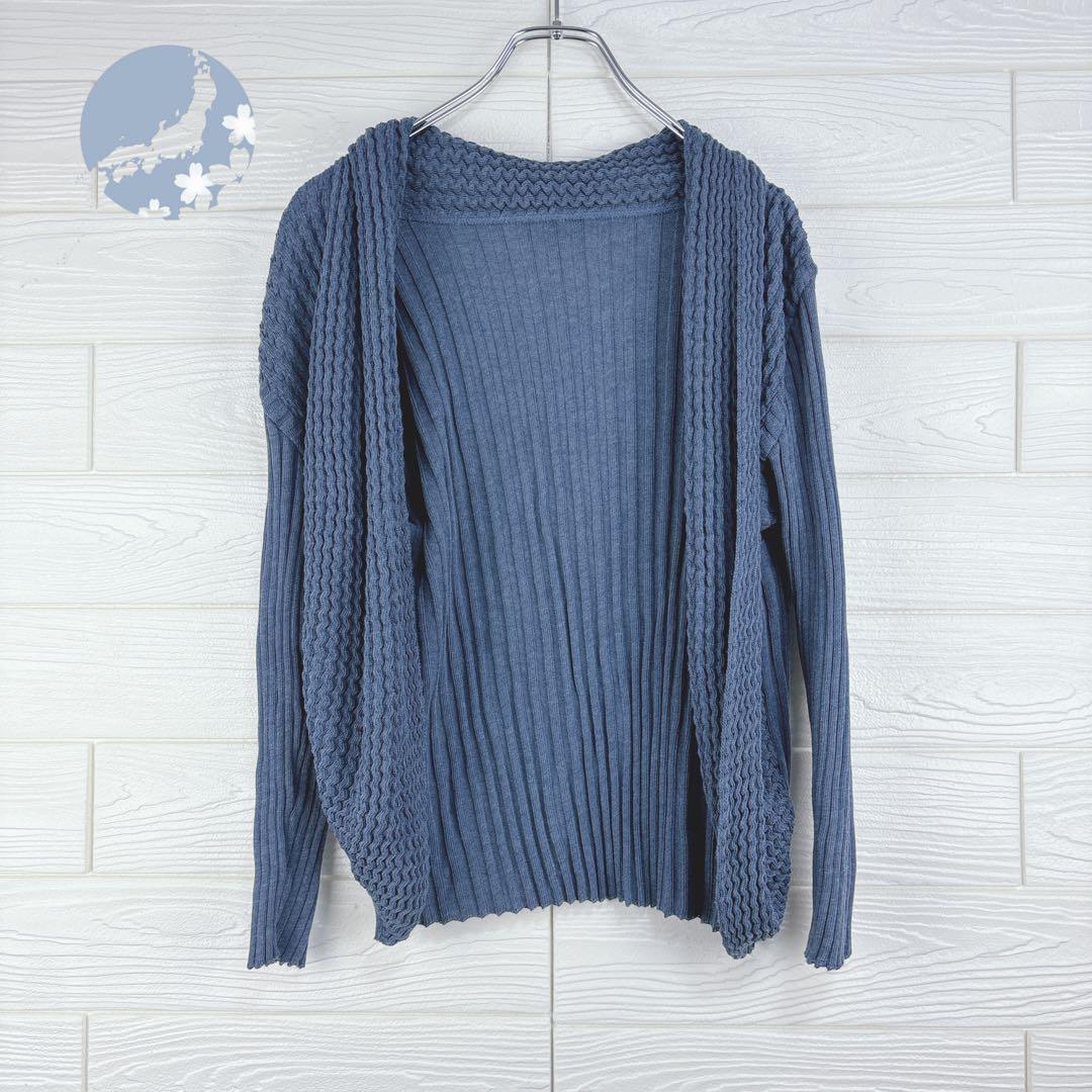 【美品】ブルー ニット ボレロ サイズ38(M)拍卖