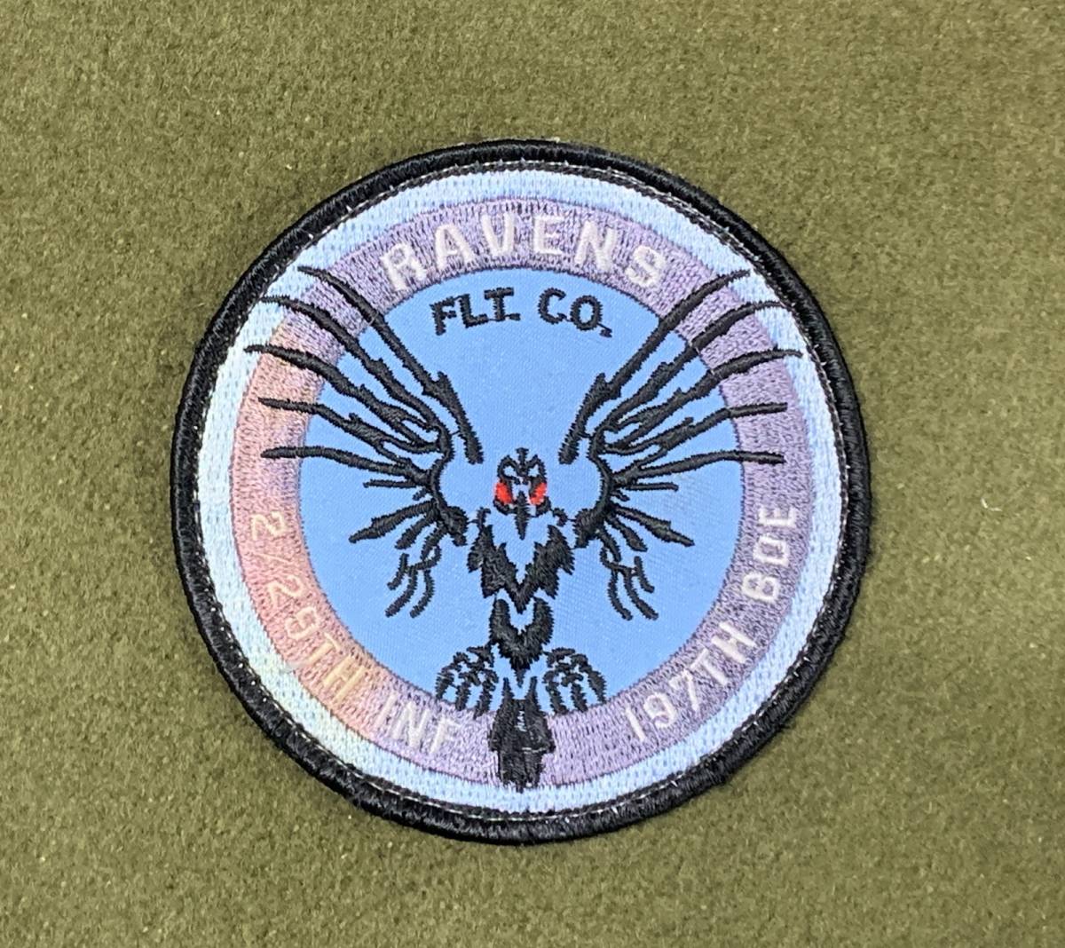#.米軍放出品 2/29TH INF 197BDE RAVENS パッチ. 空挺部隊2024/01/22拍卖