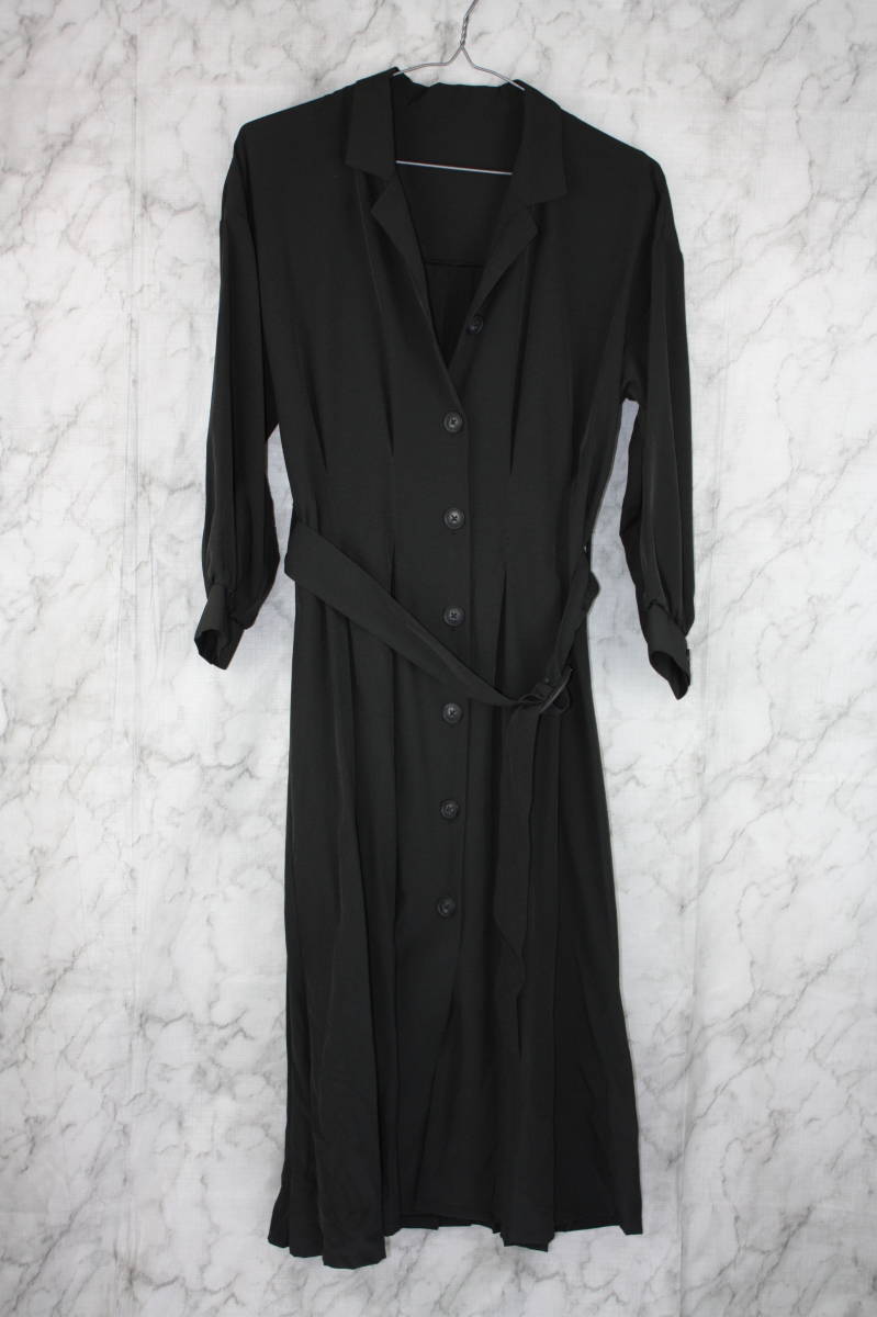 Radarista ラダリスタ プリーツロングワンピース ブラック Lサイズ ウエストベルト付き拍卖
