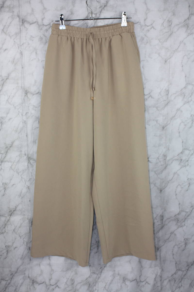 SALOON サルーン ワイドパンツ ガウチョパンツ 薄いブラウン サイズ38(Mサイズ相当)拍卖