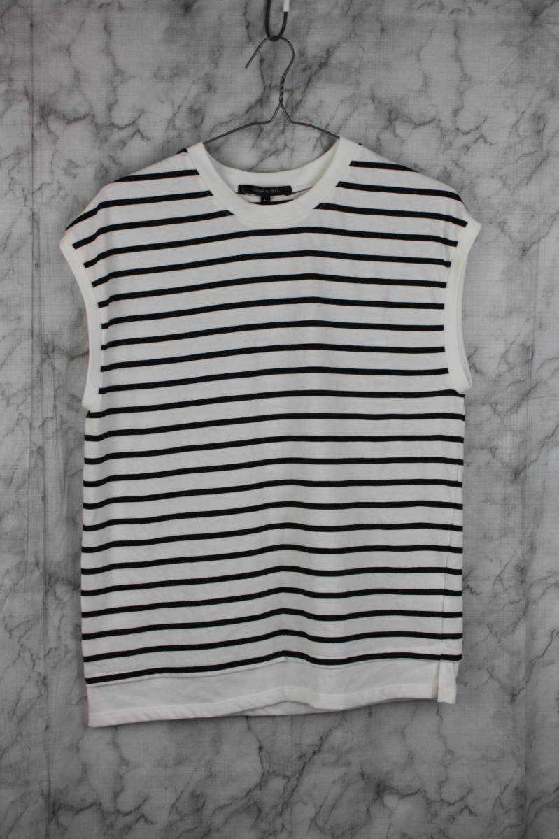 AQUAHISTORY アクアヒストリー ノースリーブシャツ ボーダー Lサイズ拍卖