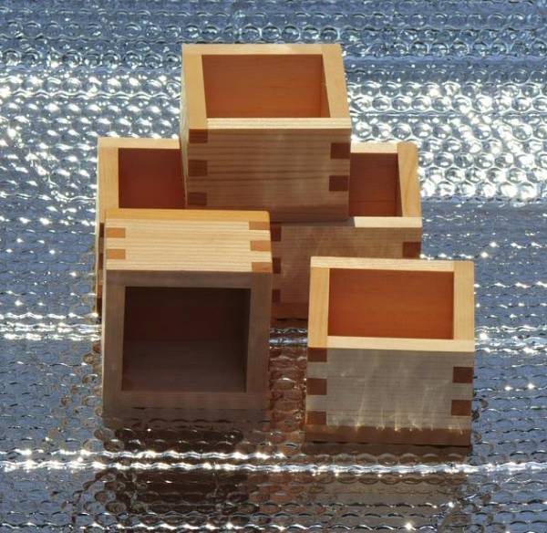 即落札★木升1合★桧製★5個セット★酒器具拍卖